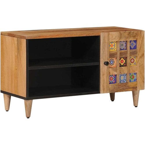 TV ormar s vratima Prirodna 80 x 31 5 x 46 cm Čvrsto drvo manga - Prirodna Cijene