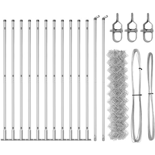 vidaXL ograda od lančanih linkova s 13 flanged stupova 1.2 x 25 m galvanizirani čelik Cijene