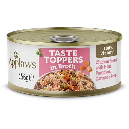 Applaws 18 + 6 gratis! Taste Toppers v bujonu 24 x 156 g - Piščanec, šunka, buča, korenje in grah
