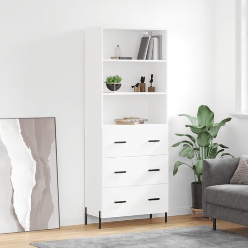 VidaXL Visoka komoda bijela 69 5x34x180 cm konstruirano drvo Slike