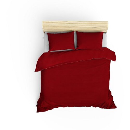 Lessentiel Maison stripe premium set satenska posteljina i 2 jastučnice, 200 x 220 cm, bordo Slike