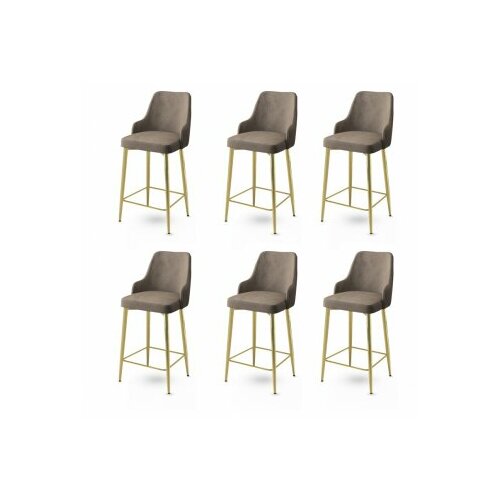 HANAH HOME set 6 barskih stolica enox cappuccino gold Slike