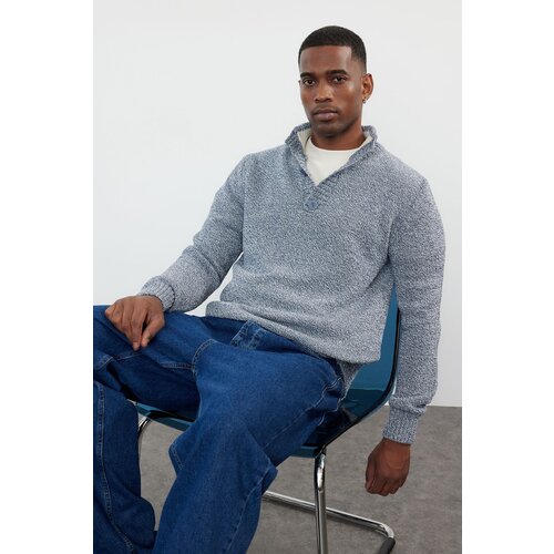 Trendyol Indigo Slim Half Turtleneck Melted Knitwear Sweater Slike