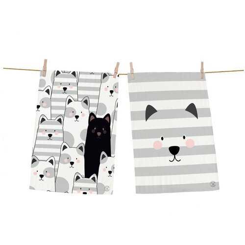 Butter Kings set od 2 pamučne krpe Black Cat, 70 x 50 cm Slike