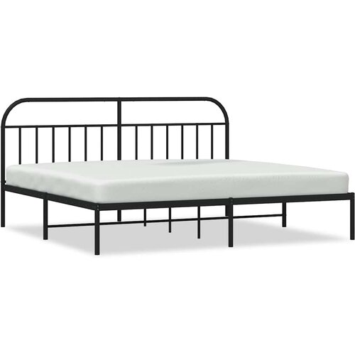  Metalni okvir za krevet s uzglavljem crni 193x203 cm Slike