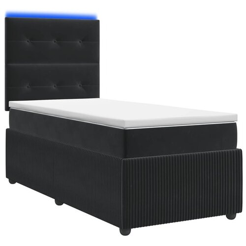 VidaXL LED okvir za krevet s madracem Crna 80 x 200 cm Bar&amp;scaron;un - Crna 80 x 200 cm Pro&amp;scaron;iveno gumbima Slike