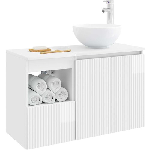  Set namje&amp;scaron;taja za kupaonicu 2 kom. Bijela visokog sjaja 49,5 x 41 x 80 cm Slike