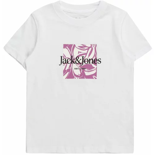 Jack & Jones Majica 'LAFAYETTE' orhideja / črna / bela