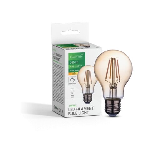 Greentech led sijalica filament amber dimabilna e27 4w 2300k ac220v a60 ( LFB-5001 ) Cene