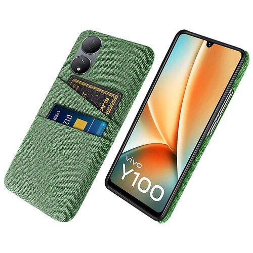 INORCO Ovitek za telefon z dvema režama za kartice za vivo Y100 5G, trdi računalnik + ovitek za mobilni telefon iz blaga, (22036974) Slike