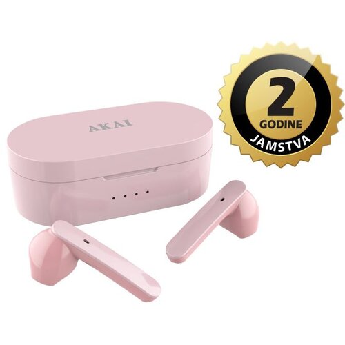 Akai slu&scaron;alice sa mikrofonom, Bluetooth, In-ear, roze BTE-J10P Cijene