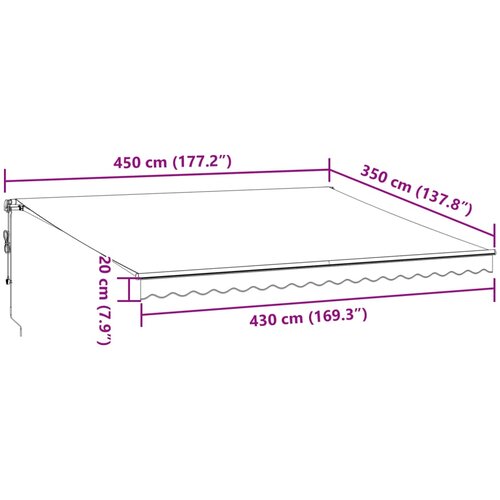 Tenda na automatsko uvlačenje bordo 450 x 350 cm Slike