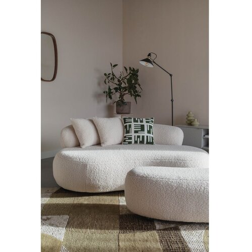 White Label Kremno bela sedežna garnitura 185 cm Noxx &amp;ndash; Slike