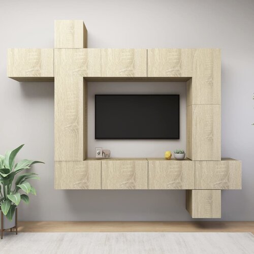The Living Store Komplet TV omaric 9-delni sonoma hrast iverna plošča - Komplet TV Omaric, (21434645) Cene