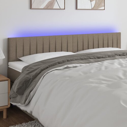  LED uzglavlje smeđesivo 200x5x78/88 cm od tkanine Cijene