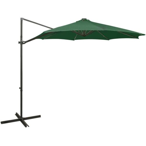  Konzolni suncobran sa stupom i LED svjetlima 300 cm zeleni Cijene