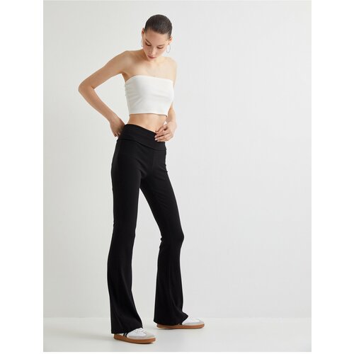 Koton Flare Trousers Modal Fabric Slim Fit Standard Waist Cene
