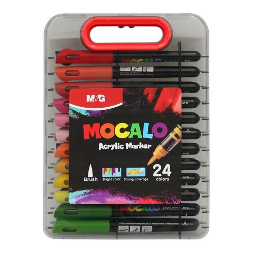 M&amp;amp;G Markeri akrilni Liquid Roller Brush 24 boje MOCALO APMT80H3 Slike