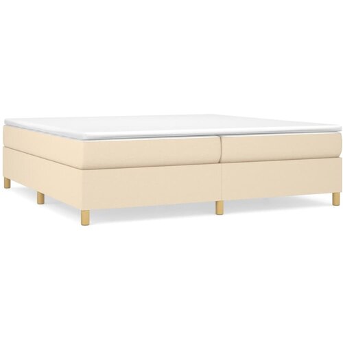  Okvir za krevet s oprugom krem 200x200 cm od tkanine Slike