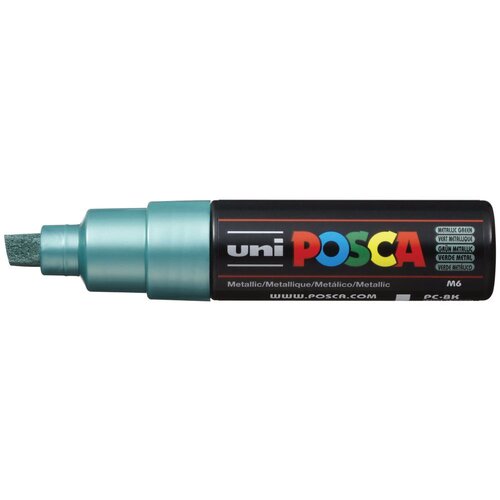 POSCA Uni flomaster; konica 8 mm prirezana; kovinsko zelen, (21290559) Cene
