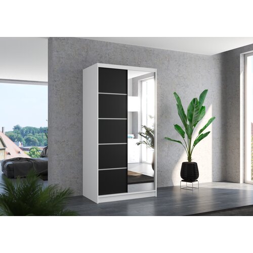  GARDEROBNA OMARA ORLANDO 100 CM (VE� BARV)-Bela/�rna Cene