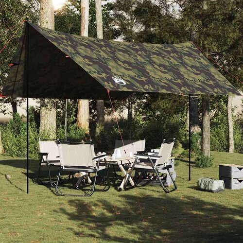 VidaXL Cerada za kampiranje maskirna 462x306x211 cm vodootporna Slike