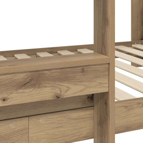  Krevet na kat za djecu s madracem Umjetnički hrast 90 x 200 cm Slike