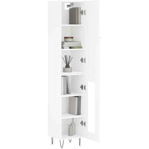  Visoka komoda bijeli 34,5x34x180 cm od konstruiranog drva Slike