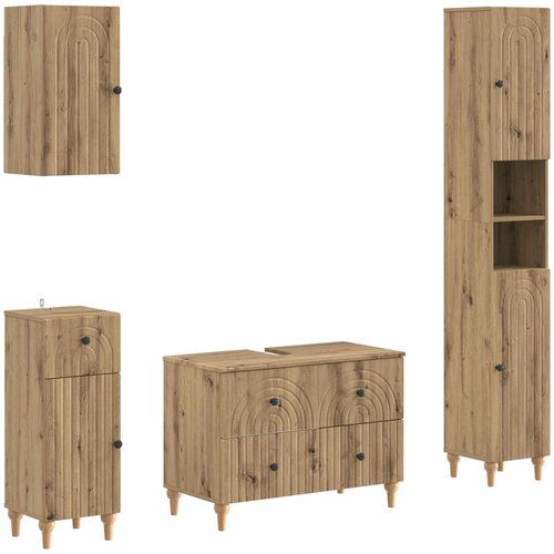  Set kupaonskih ormara od 4 dijela ALKMAAR Hrast artisan Cijene