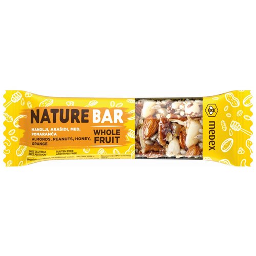 Medex Nature Bar pomaranča, med, mandlji, ara&amp;scaron;idi 40 g Slike
