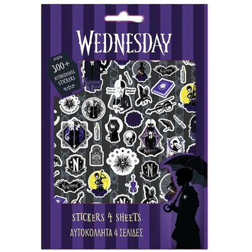 Luna Set od 300 naljepnica s motivom Wednesday Slike