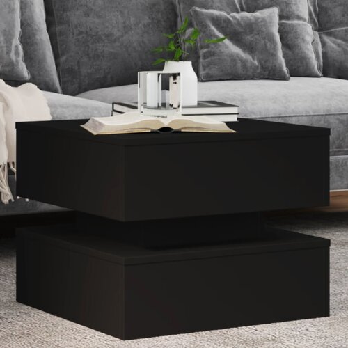 VidaXL Stolić za kavu s LED svjetlima crni 50 x 50 x 40 cm Slike
