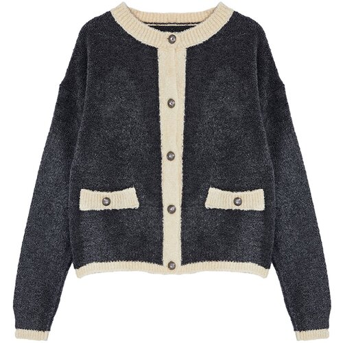 Trendyol Anthracite Boucle Thread Knitwear Cardigan Cijene
