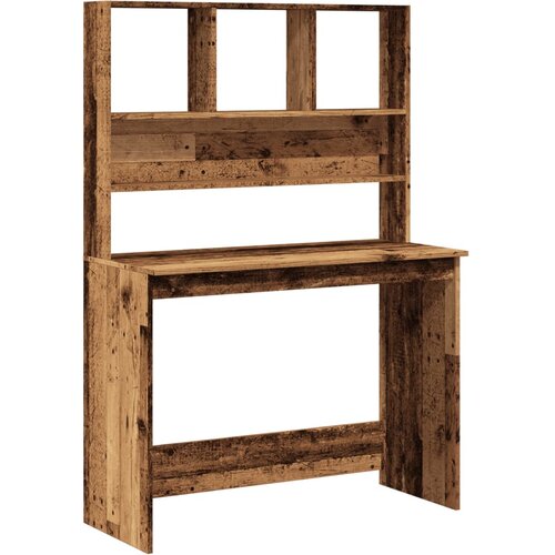 VidaXL Radni stol s policama boja drva 102x45x148 cm konstruirano drvo Slike