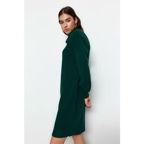 Trendyol Emerald Green Mini Knitwear Turtleneck Dress