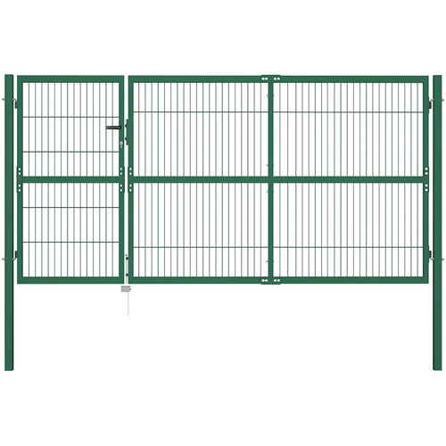  Vrtna vrata za ogradu sa stupovima 350x140 cm čelična zelena Cijene