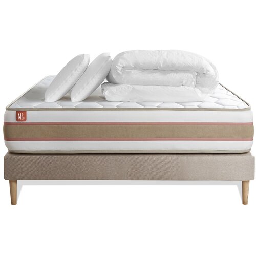 Marmottes & Co Celoten paket za posteljo - Vzmetnica 180x200 cm + vzmetnica z letvami (komplet) + 2 vzglavnika + odeja - Le D&eacute;licat, (21613872) Cene