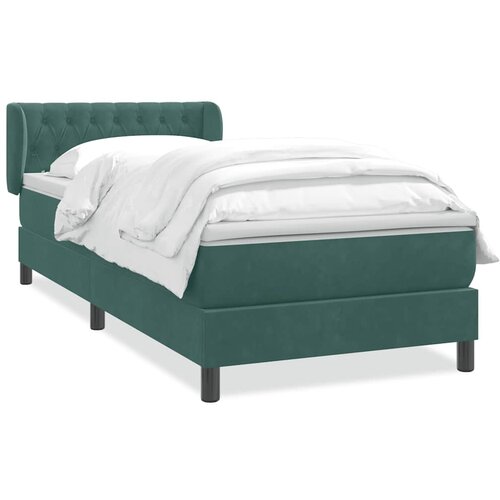 Maison Chic Box spring postelja - Vzmetna postelja z vzmetnico temno zelena 80x220 cm žamet SL5935, (21908575) Slike