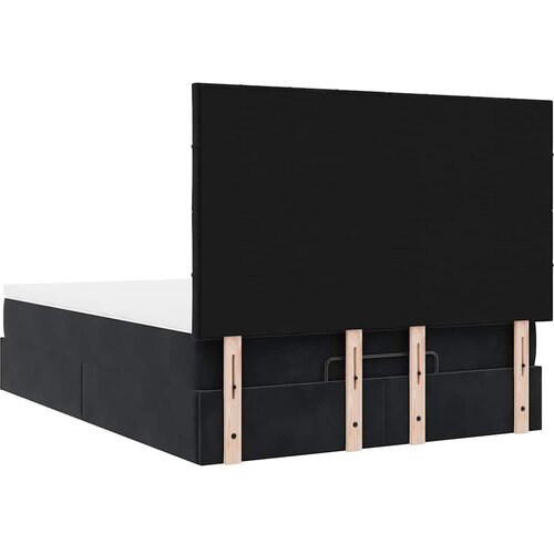  Ottoman krevet s madracima i LED diodama crni 140x200 cm bar&amp;scaron;un Slike