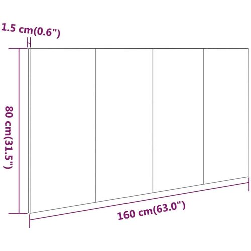  Uzglavlje za krevet boja hrasta 160x1 5x80 cm konstruirano drvo Slike