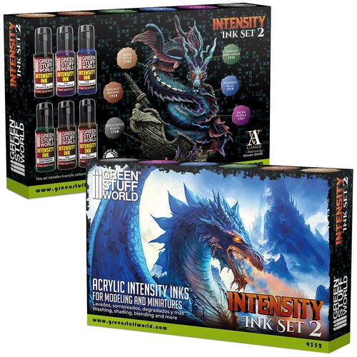 Green Stuff World Intensity Inks Set 2 &amp;ndash; 6 boja | Akrilni inkovi za minijature Slike