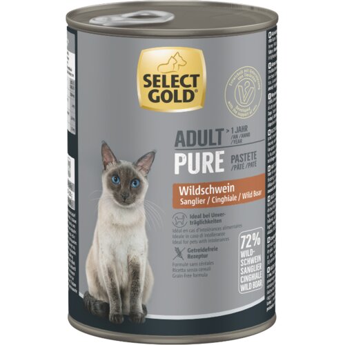 Select Gold Cat Adult pa&amp;scaron;teta z divjo svinjo 400 g Slike
