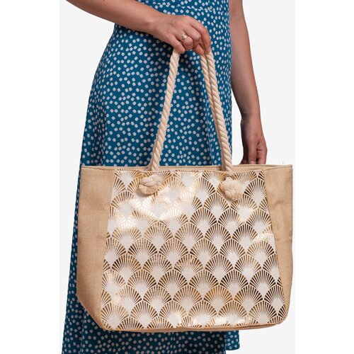 SHELOVET Large fabric bag beige Slike