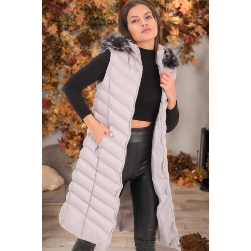 Dewberry Z6684 LADIES&amp;#039; VEST-PLAIN LIGHT GREY Slike