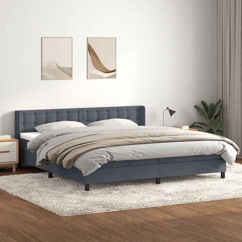 vidaXL Box spring krevet s madracem tamnosivi 180x220 cm bar&scaron;unasti Cijene