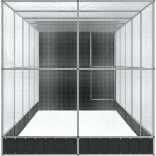  Kavez za ptice s produžetkom srebrni 623x203x216 cm čelični Slike