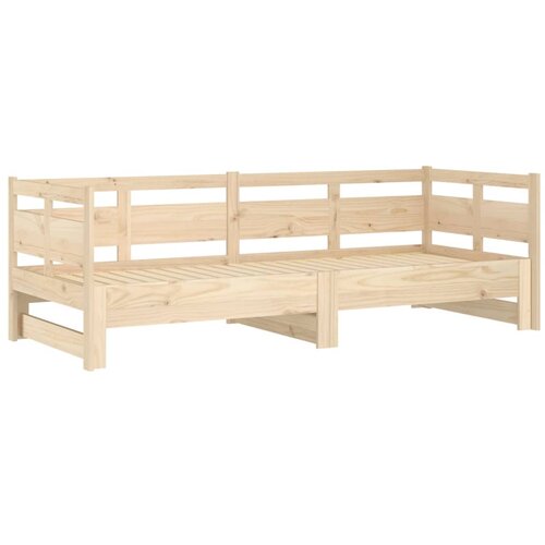  Dnevni ležaj na izvlačenje od masivne borovine 2 x (90x190) cm Slike