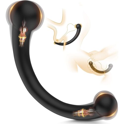SuperLove Ultimate Pleaser G-Spot &amp;amp; Prostate Vibrating Silicone Massager Black Slike