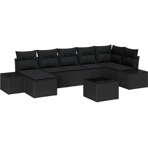  Sjedeća garnitura za vrt 7 kom. Crna poliratan 319 x 62 x 85 cm Slike