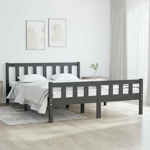  za krevet masivno drvo sivi 120 x 190 cm 4FT mali bračni